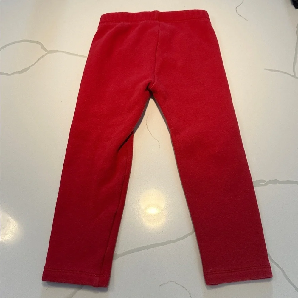 Gap baby red fleece lined leggings size girls 4 ❤️